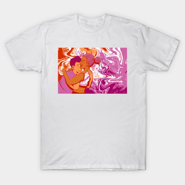 Lesbian Lovers T-Shirt by Slugmallows